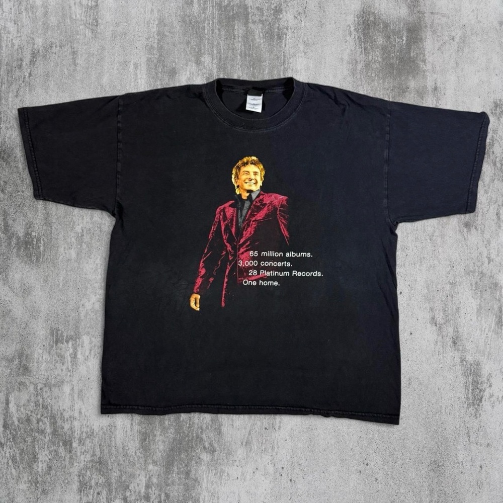 Vintage Barry Manilow Las Vegas Hilton Concert Black T-Shirt Men's XL